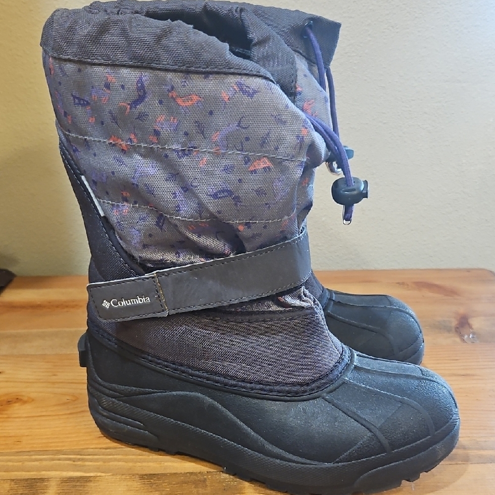 Columbia Kids' Black and Purple Snow Boots